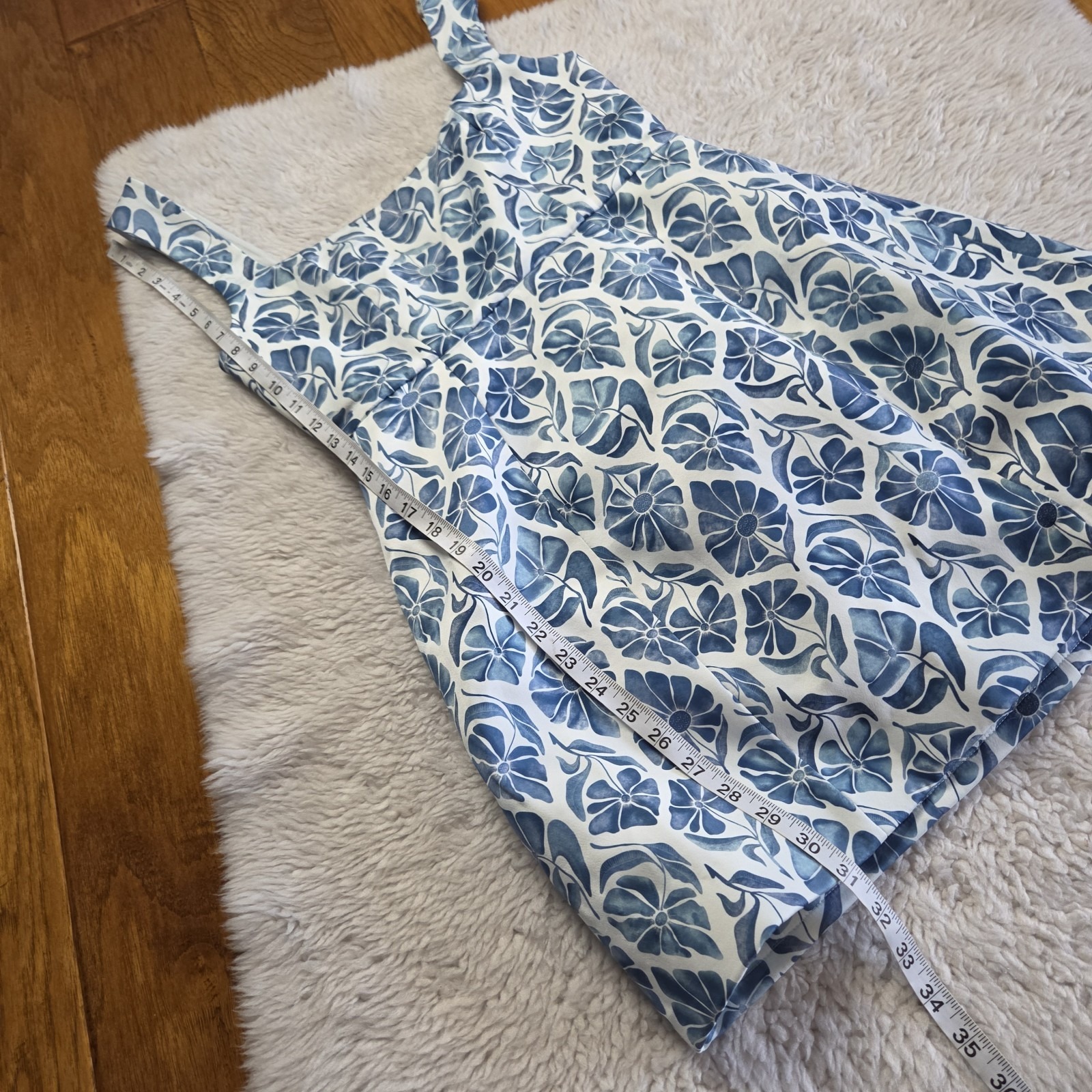 Nwt Couper Lally Mini Dress Women's Medium Bubble Skirt Blue White Floral — image 8 of 8